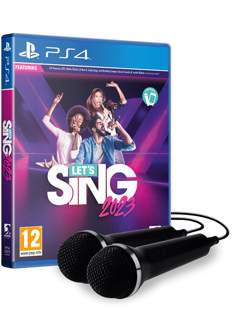 Spiel Let's Sing 2023 + 2 PCs PS4