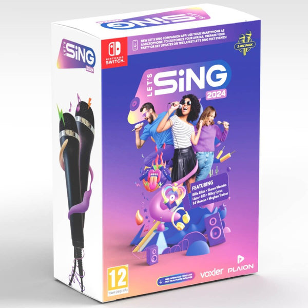 Jeu Let's Sing 2024 + 2 micros Nintendo Switch