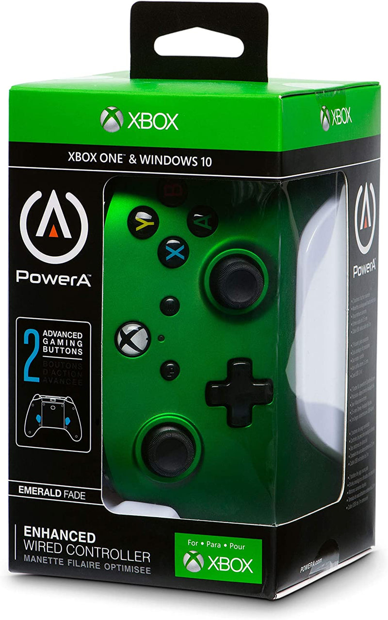 Controlador PowerA con cable Emerald Fade (Xbox One/Series X/S/PC)