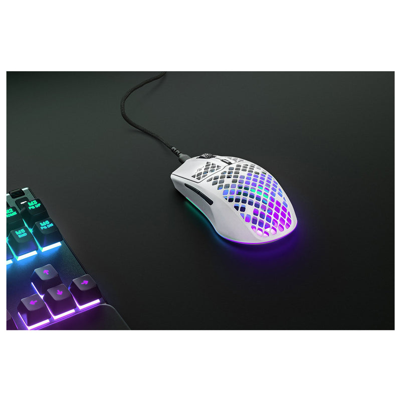 Gaming Mouse SteelSeries Aerox 3 Snow (2022) RGB 8500 DPI White