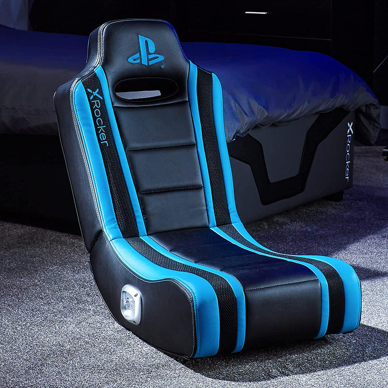 Chaise de jeu Playstation X-Rocker Geist 2.0 Sol Noir, Bleu